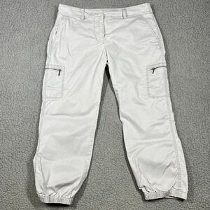 Eileen Fisher Cargo Jogger Pants Womens Size S Stretch Slant Gray Cotton Tencel